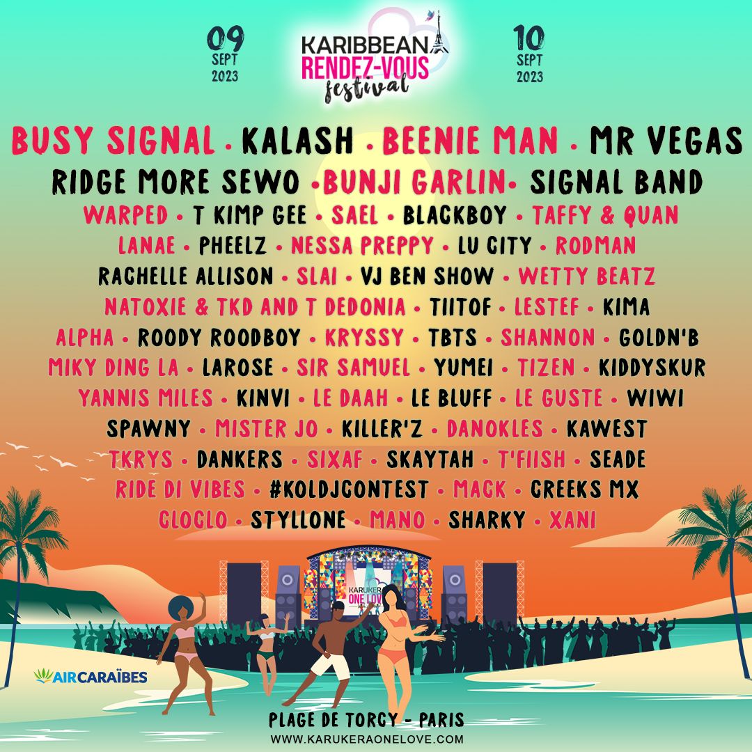 Line-up officiel de Karibbean Rendez-Vous 2023 à Paris
